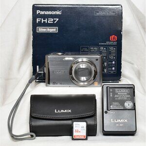 Panasonic Lumix DMC-FH27 Digital Camera 16.1MP 8x Opt Zoom HD Video 32GB SD MINT